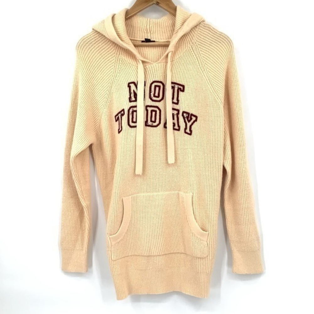 Torrid RAGLAN TUNIC Hoodie Sweater - ‘NOT TODAY’ Tan Size 10 - Torrid 00 NWT